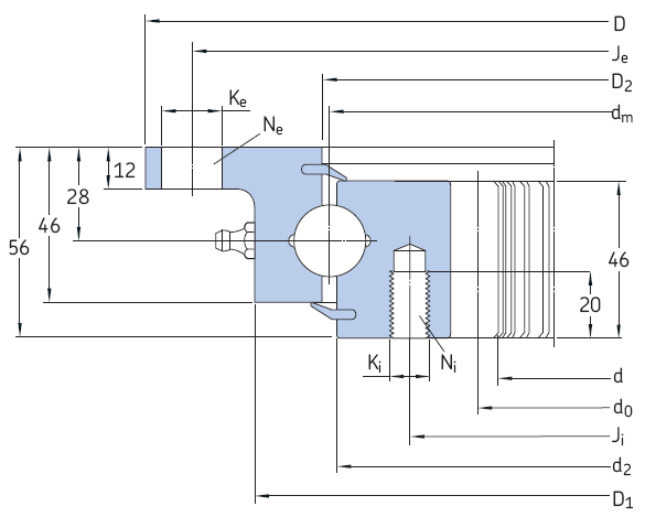SKF-RKS.22 內(nèi)齒外法蘭型四點(diǎn)接觸球轉(zhuǎn)盤(pán)軸承
