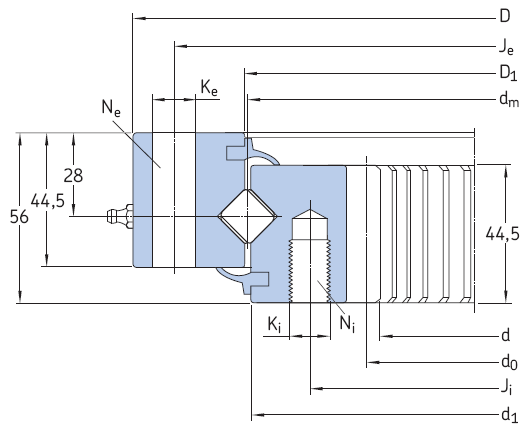 SKF-RKS.162內(nèi)齒型交叉滾子轉(zhuǎn)盤(pán)軸承